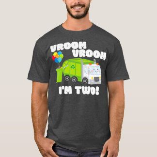 Camiseta Vroom Dos Años Niño De Cumpleaños Basura