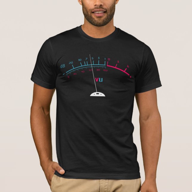 Camiseta VU Meter Techno db Bass Music DJ edm Fiesta (Anverso)