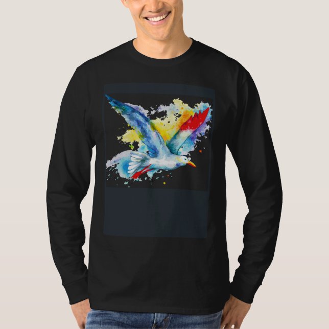 Camiseta Vuela como una gaviota pintada (Anverso)