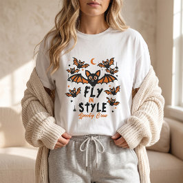 Camiseta Vuela con estilo Tripulación espeluznante Murciéla