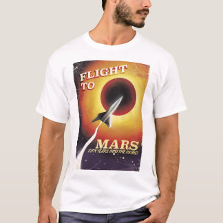 Camiseta ¡Vuelo a Marte! cartel vintage de ciencia ficción