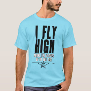 Camiseta Vuelo alto en el mensaje piloto del cielo