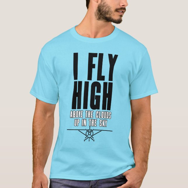 Camiseta Vuelo alto en el mensaje piloto del cielo (Anverso)