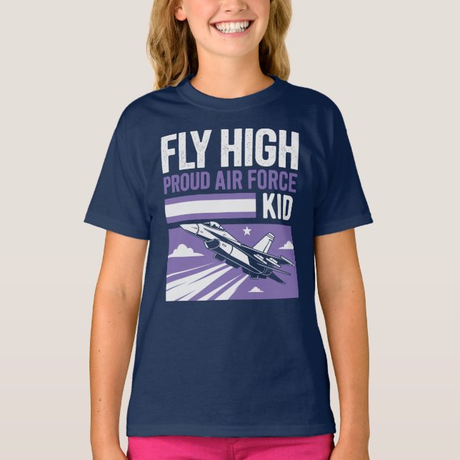 Camiseta Vuelo alto - Orgulloso chico de la Fuerza Aérea (Anverso)