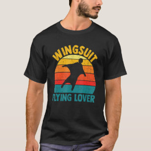 Camiseta Vuelo con traje de alas Fondo retro Wingsuitting