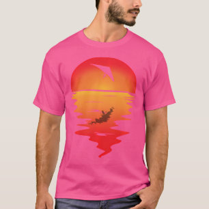 Camiseta Vuelo de ala delta planeador vintage puesta de sol