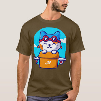 Camiseta Vuelo De Gato Con Personalizado De Plano De Cartón