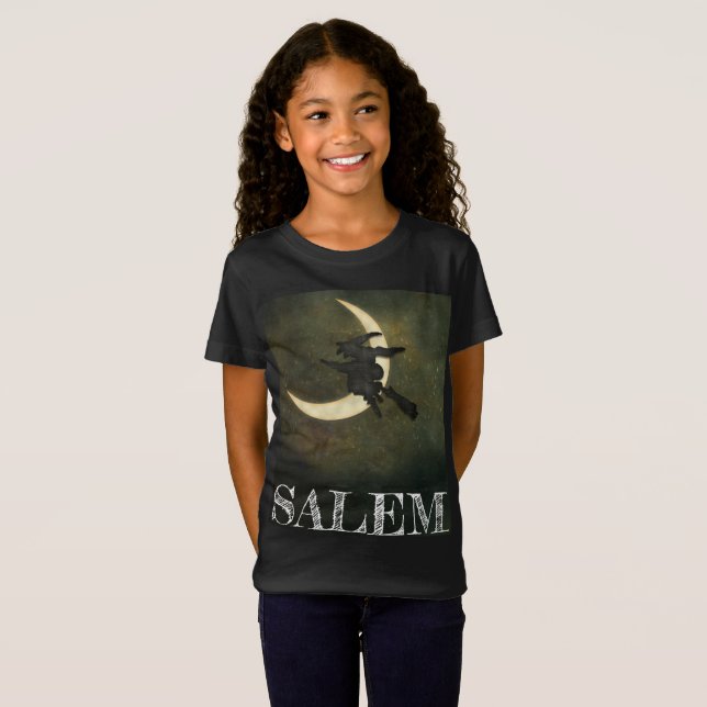Camiseta Vuelo de la bruja de Salem Massachusetts en (Anverso completo)
