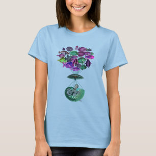 Camiseta Vuelo Del Globo De Aire Caliente De Peces