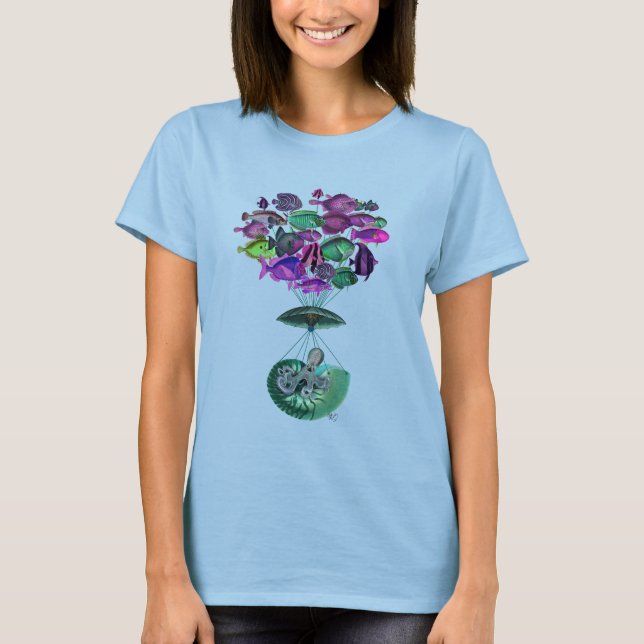 Camiseta Vuelo Del Globo De Aire Caliente De Pescado (Anverso)