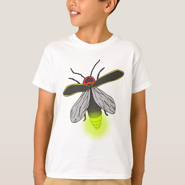 Camiseta vuelo del insecto de relámpago encendido (Anverso)