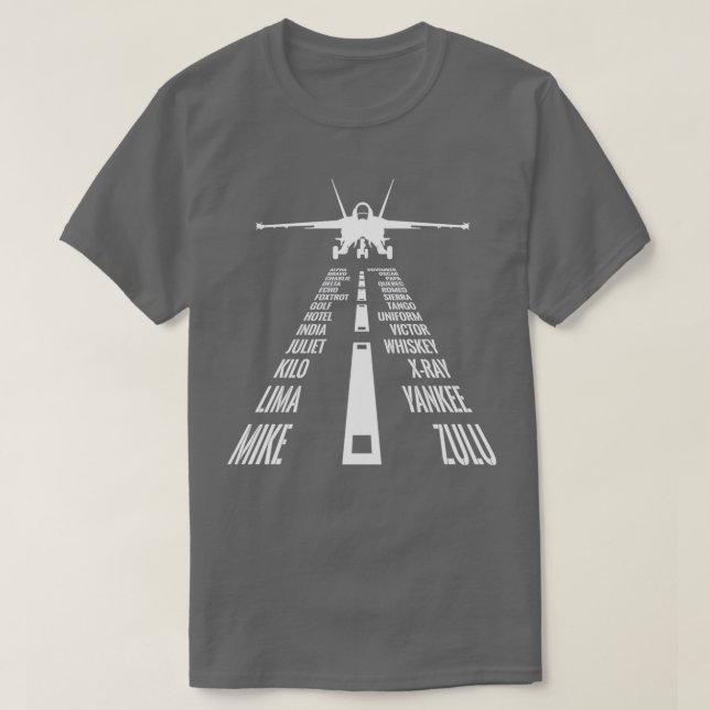 Camiseta Vuelo del piloto de avispones F18 Aterrizando Alfa (Diseño del anverso)