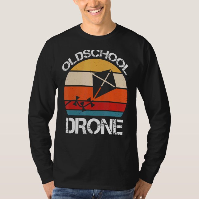Camiseta Vuelo en cielo aéreo de drones Oldschool (Anverso)