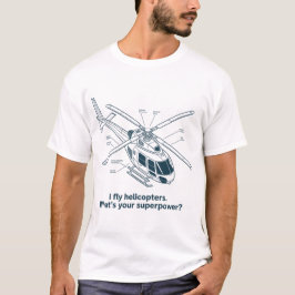 Camiseta Vuelo en helicópteros: arte de línea de plano técn