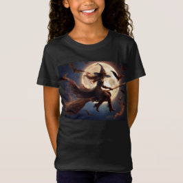 Camiseta Vuelo en la luna de bruja de Halloween Steampunk