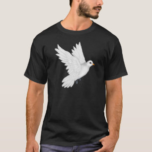 Camiseta Vuelo lindo de la paloma del blanco