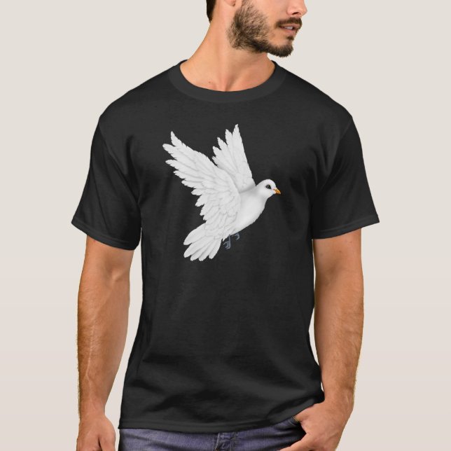 Camiseta Vuelo lindo de la paloma del blanco (Anverso)