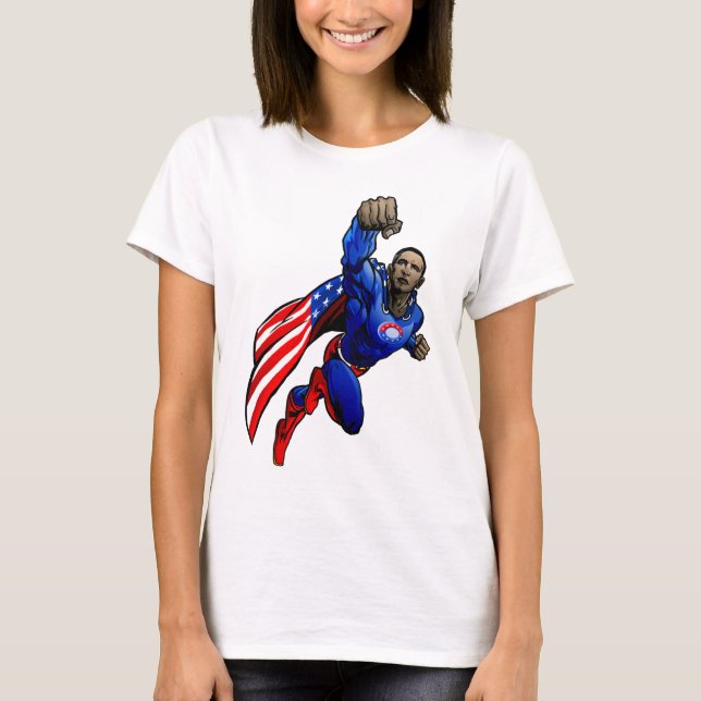 Camiseta Vuelo Obama - señoras cabidas (Anverso)