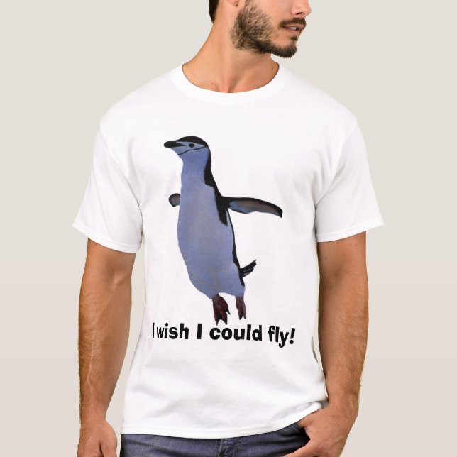 Camiseta ¡vuelo-pingüino, deseo que podría volar! (Anverso)