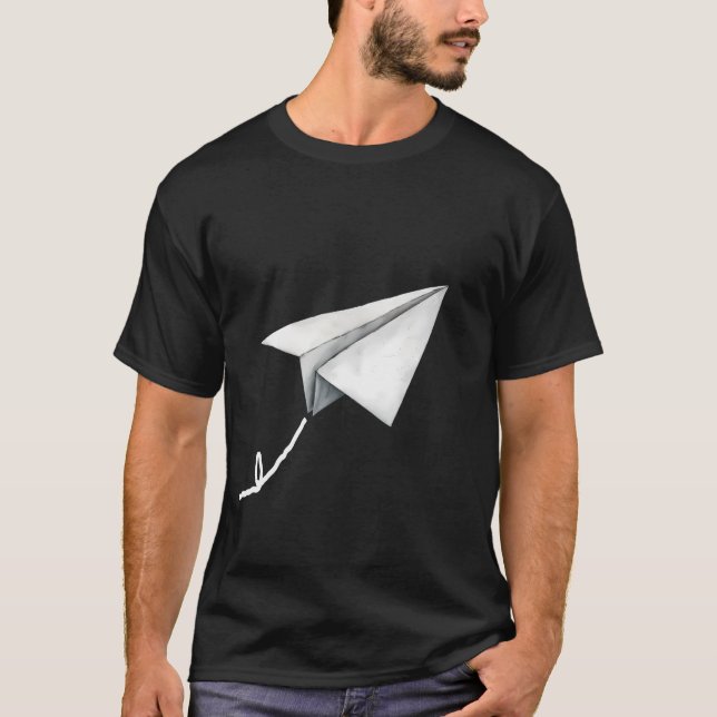 Camiseta Vuelo súper lejos en avión de papel (Anverso)