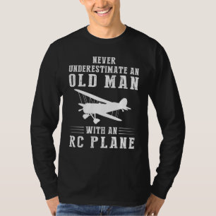 Camiseta Vuelo y hedillas: Expe de avión RC de los viejos h