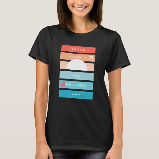 Camiseta Vuelos Casual Travel Catch No Sentimientos Sunset  (Anverso)