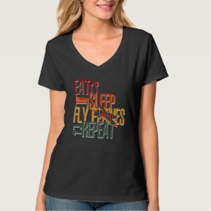 Camiseta Vuelos para dormir Vuelos Piloto De Vuelo De Repet