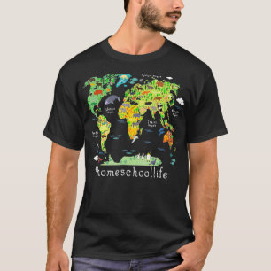 Camiseta Vuelta A La Escuela Hogar Mapa Mundial Geografía