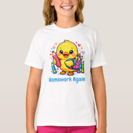 Camiseta Vuelta al cole divertida con pollito lindo tarea d