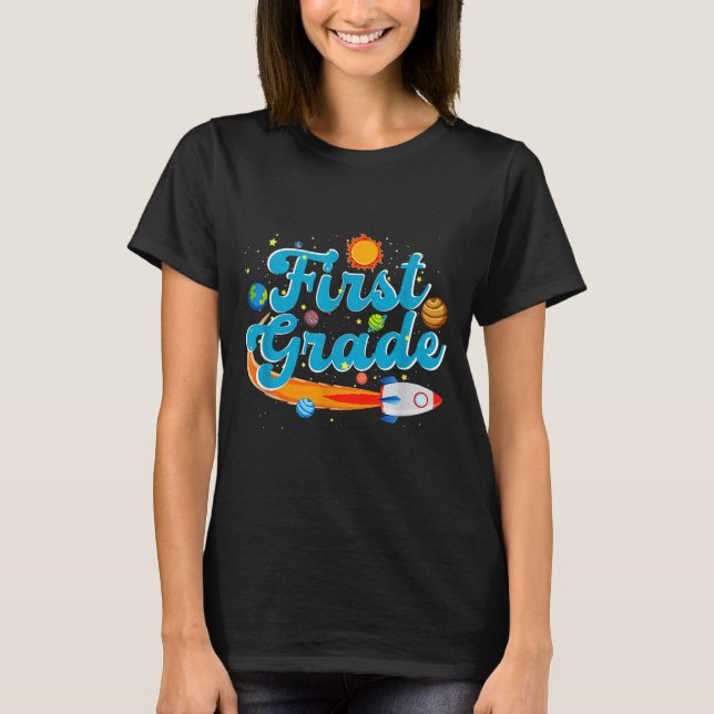 Camiseta Vuelta al cole espacio exterior maestro primer gra (Anverso)