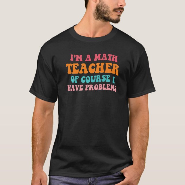 Camiseta Vuelta al cole  Matemáticas  Profesores retro de m (Anverso)