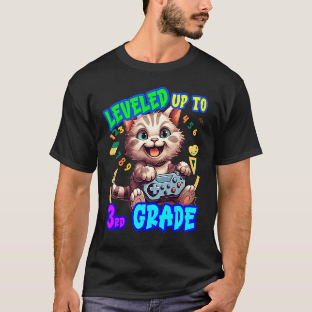 Camiseta Vuelta al Cole Niveles Subidos Videojuegos 3er Gra (Anverso)