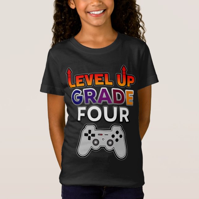 Camiseta Vuelta al cole Sube de nivel Cuarto Grado (Anverso)