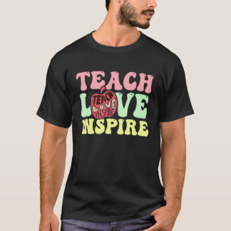 Camiseta Vuelta Al Colegio Enseñar Amor Inspirar Retro Prof