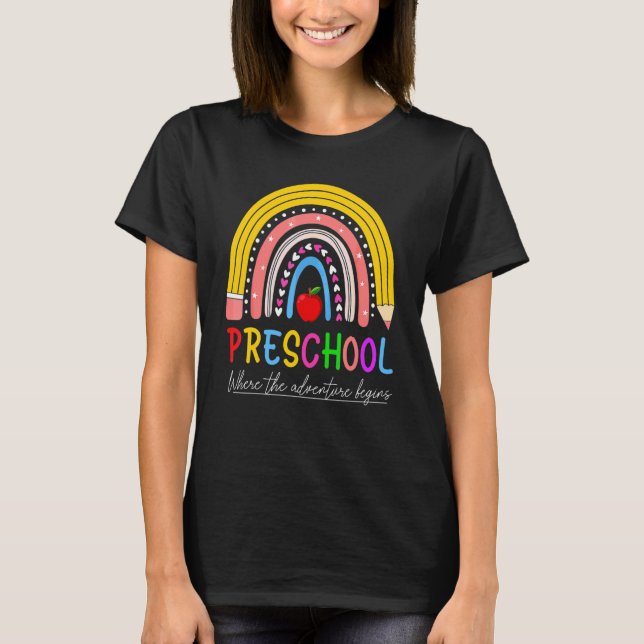 Camiseta Vuelta Al Colegio Preescolar Arcoiris Donde Comien (Anverso)