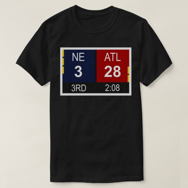 Camiseta Vuelta de campeones NE 3 vs ATL 28 (Diseño del anverso)