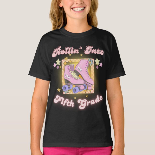 Camiseta Vuelta divertida a la escuela de patinaje en 5º G (Anverso)