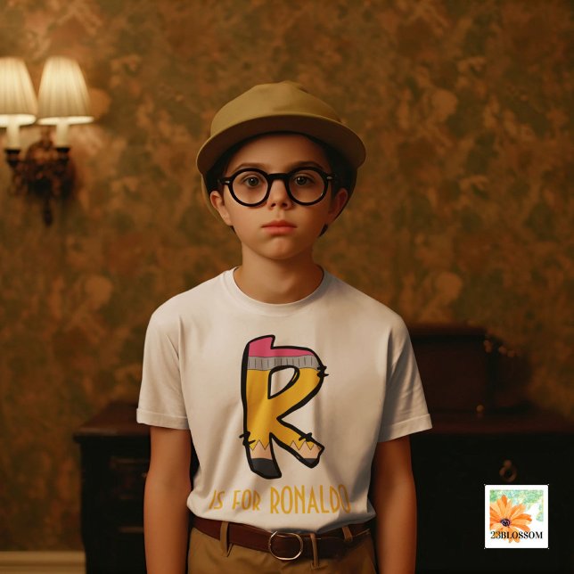 Camiseta Vuelta personalizada al alfabeto escolar R (Subido por el creador)