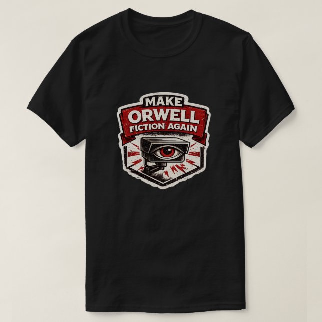 CAMISETA VUELVA A SER FICCIÓN ORWELL (Diseño del anverso)