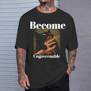 Camiseta "Vuélvete Ingobernable" Gato Negro Divertido Mord