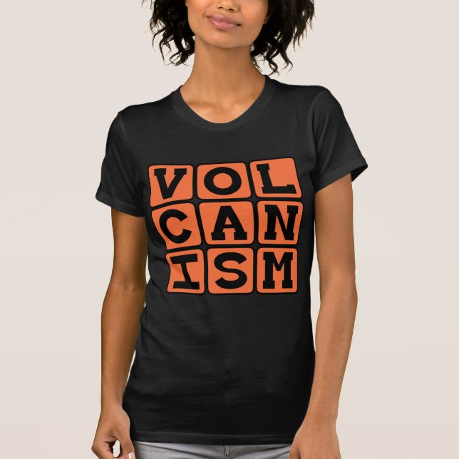Camiseta Vulcanismo, erupción de roca fundida (Anverso)