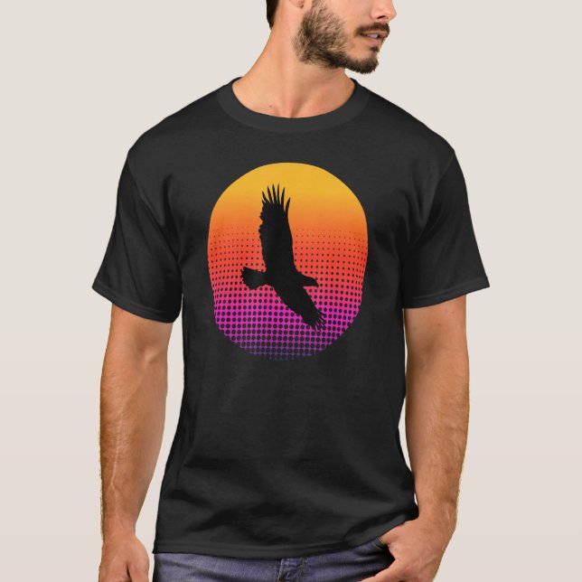Camiseta Vulture Eagle Bird Flying in the Sky at Sunset Ani (Anverso)