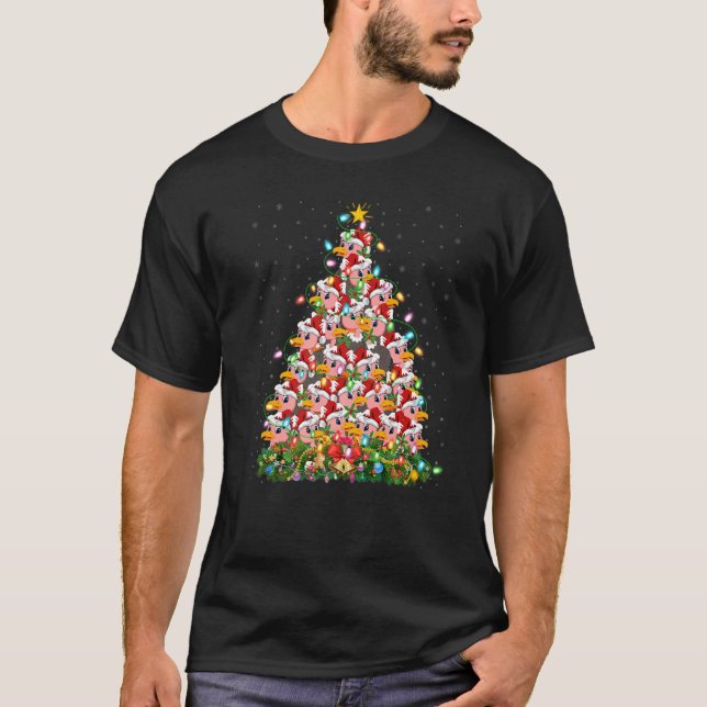 Camiseta Vulture  Xmas Lights Santa Vulture Christmas Tree (Anverso)
