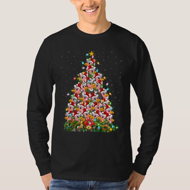 Camiseta Vulture   Xmas Lights Santa Vulture Christmas Tree (Anverso)