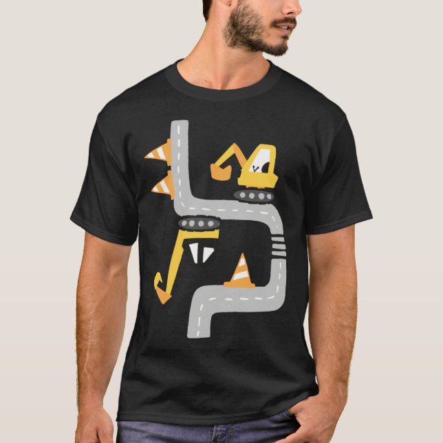 Camiseta VXLS Construction Truck Excavator Concrete Mixer D (Anverso)