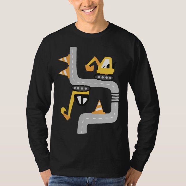 Camiseta VXLS Construction Truck Excavator Concrete Mixer D (Anverso)