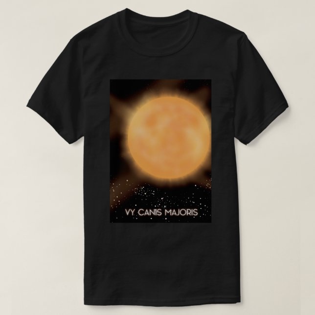 Camiseta VY Canis Majoris poster de arte espacial Sun. (Diseño del anverso)