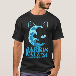 Camiseta W 24 Ola Azul De Gatos Damas Votan Por Kamala