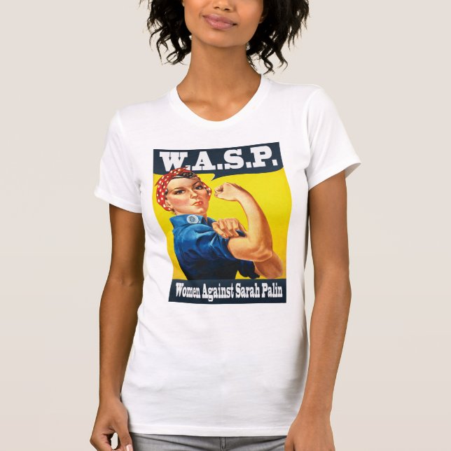 Camiseta W.A.S.P. - Mujeres contra Sarah Palin (Anverso)