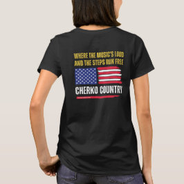 Camiseta (W-Black) Bandera de EE. UU. / La música es alta y